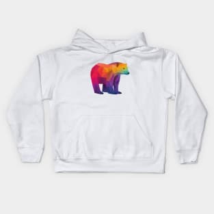 Rainbow Geometric Bear Kids Hoodie